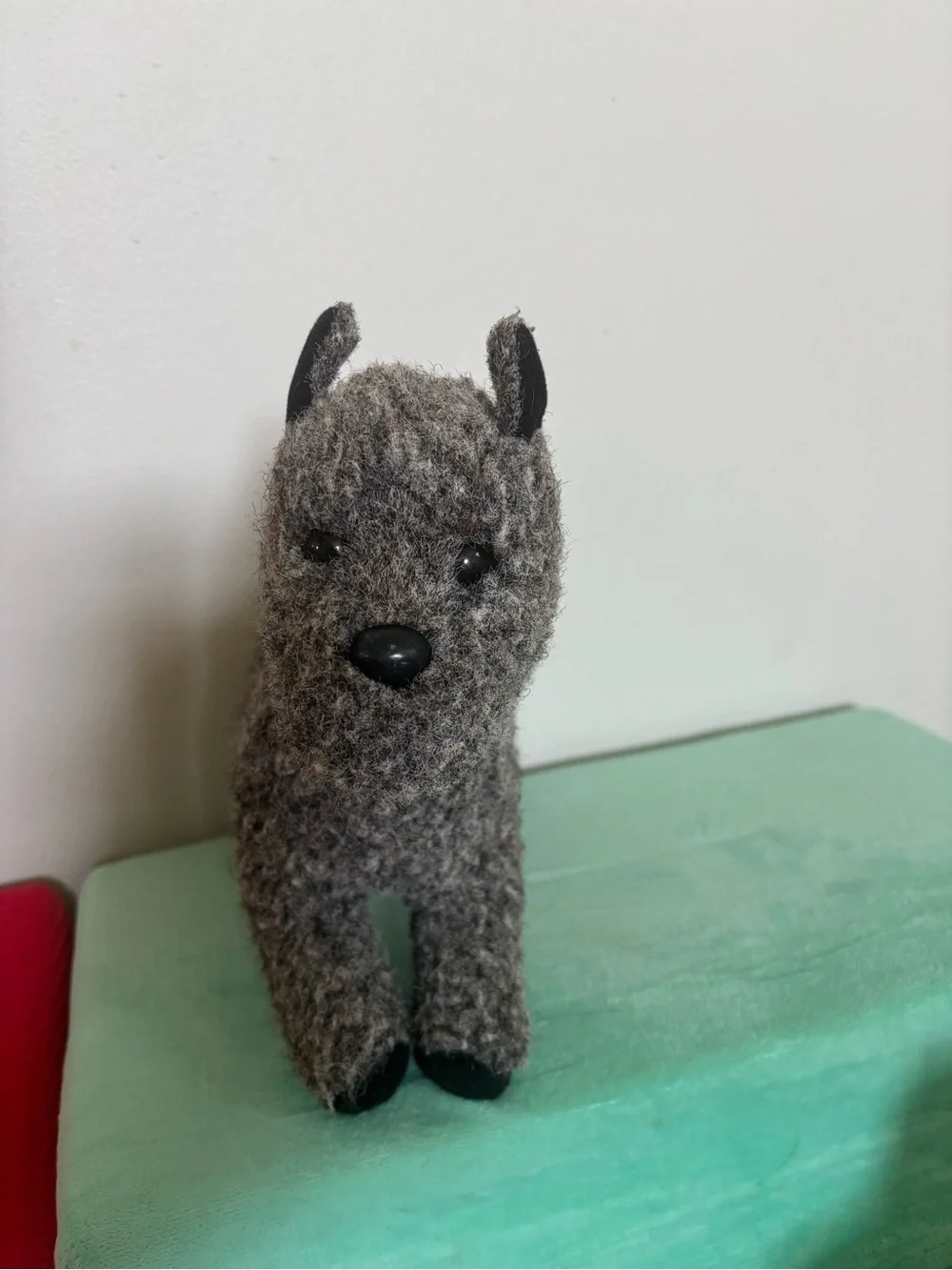 Gray Plush Dog Toy - Soft Squeaky Puppy Plush